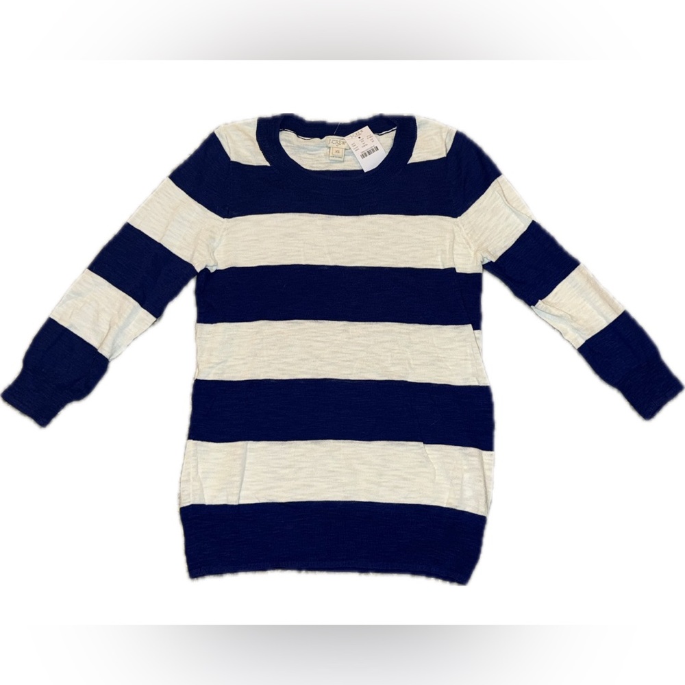 J. Crew Navy and White Striped Sweater